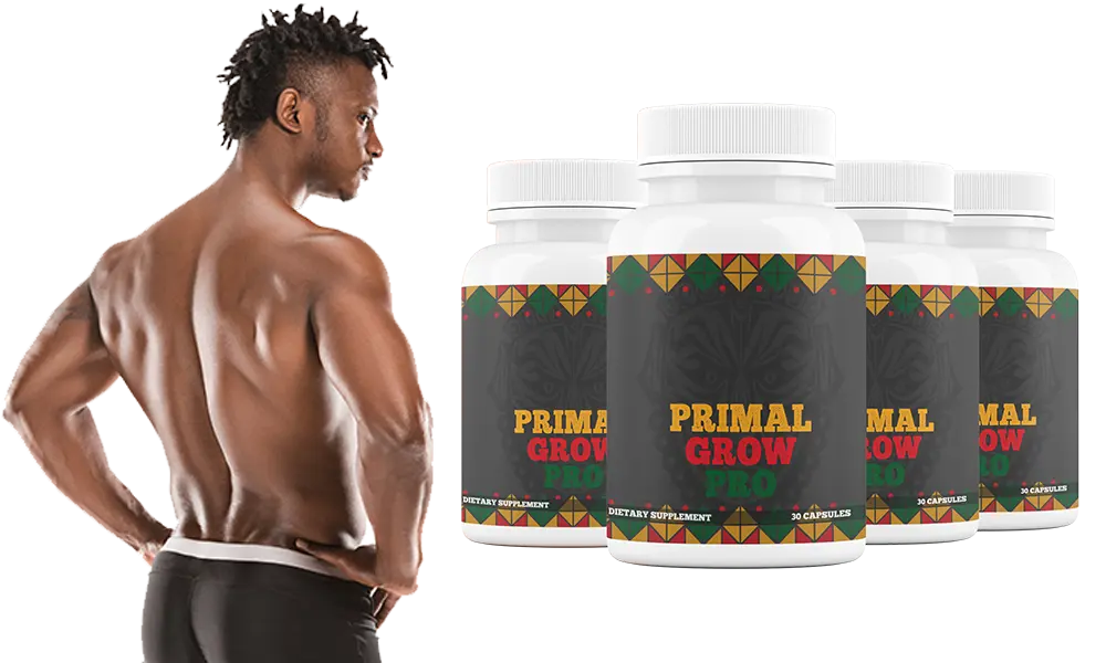 Muscular Men Displaying Primal Grow Pro Official Supplement